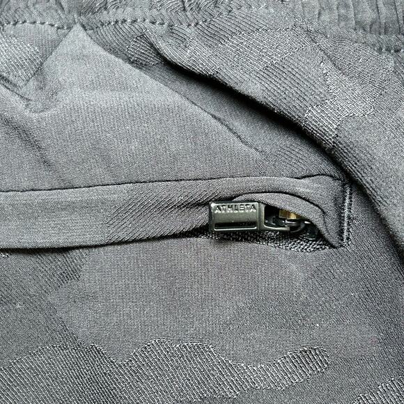 Athleta Brooklyn Textured Lined Joggers Women's 6 Black Camouflage Athleisure - Picture 10 of 11